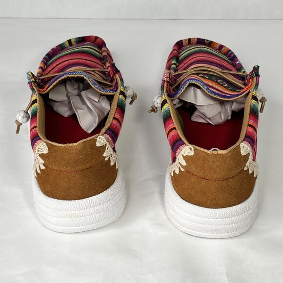 Lamo Womens Paula Casual Slip-On Shoes W8 Multicolor Striped Canvas & Suede Comf - Picture 4 of 6